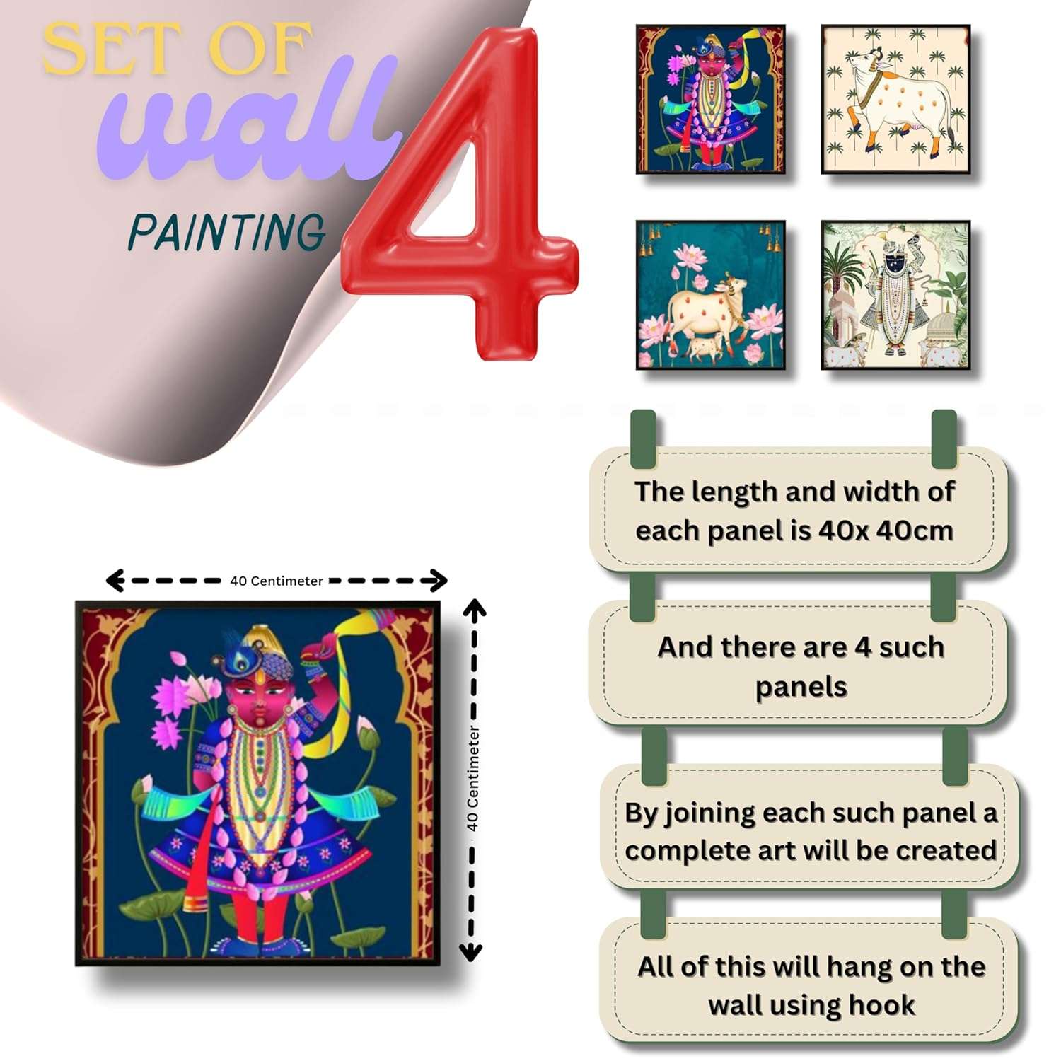 Pichwai Handmade Wall Painting - Image 5